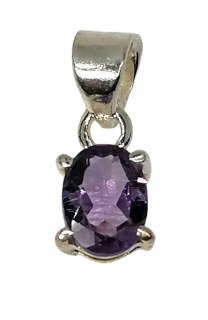 Ametystový přívěsek oválek 6 x 7 mm