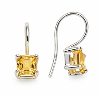 Citrínové naušnice kostička 5 x 5 mm