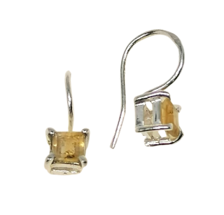 Citrínové naušnice kostička 5 x 5 mm