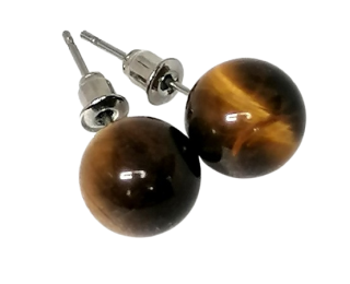 Tygří oko naušnice puzeta 10 mm