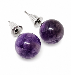 Ametystové naušnice puzeta 10 mm