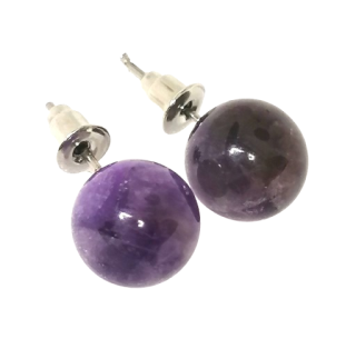 Ametystové naušnice puzeta 10 mm