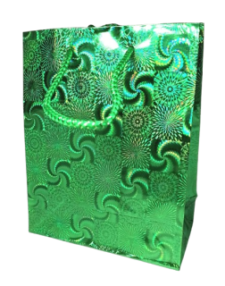 Dárková taška zelená lesklá 14 x 12 cm