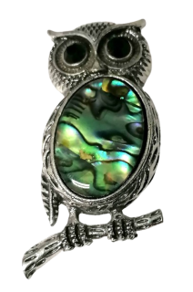 Přívěsek velká sova s mušlí Paua