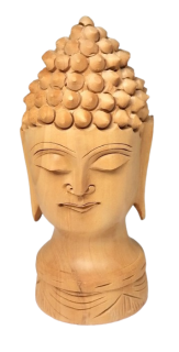 Buddha hlava, ruční výroba 12 cm dřevo
