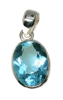 Topaz modrý velký fazetovaný přívěsek 15 x 10 mm