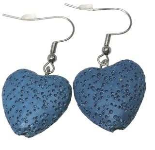 Naušnice srdíčka z lávového kamene