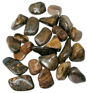 Bronzit tromlovaný menší, vel. do 2 cm