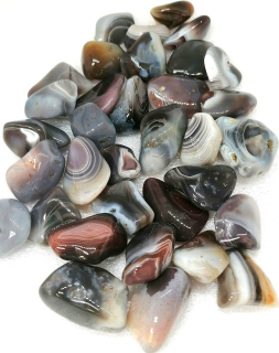 Achát Botswana, šedý střední