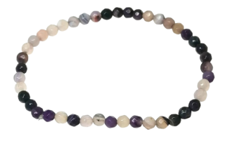 Fialový achát fazetovaný náramek 4-5 mm