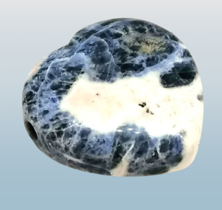 Sodalitové srdíčko vrtané velké 3 cm - B kvalita