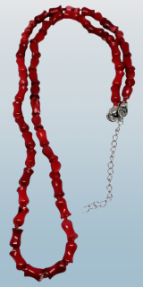 Luxusní korálový náhrdelník z pravého korálu - 60 cm, hypoalergenní ocel