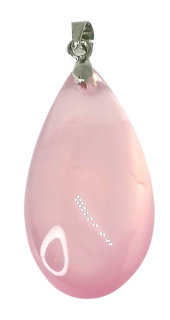 Růženínový přívěsek kapka, velká 3cm, téměř průhledná