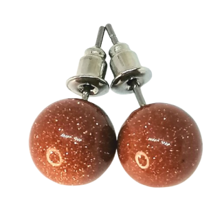 Avanturín zlatý naušnice puzeta 10 mm