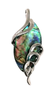 Přívěsek s mušlí paua, zdobená velká kapka