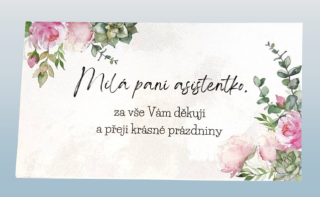 Dárková kartička pro asistentku květy