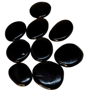 Obsidián černý, hmatka - placička