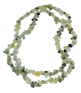 Prehnitový sekaný náhrdelník dlouhý cca 83 cm