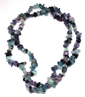 Fluoritový sekaný náhrdelník dlouhý v AA kvalitě