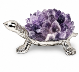 Ametystová želva – Feng Shui dekorace, ochranný talisman, harmonizace prostoru 11,5 cm