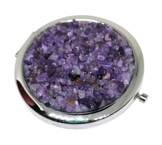 Ametystové kulaté zrcátko průměr 7 cm