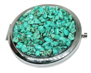 Tyrkenitové kulaté zrcátko cca 7 cm