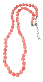 Jadeit růžovobroskvový náhrdelník s chirurgickou ocelí