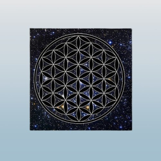 Esoterické oltářní plátno s motivem květ života, 50x50 cm