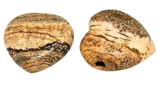 Jaspis obrázkový přívěsk srdíčko vrtané