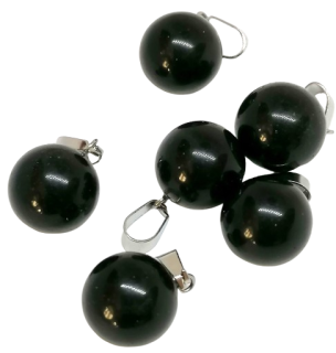 Obsidián černý, přívěsek kulička cca 1 cm
