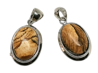 Jaspis obrázkový, zdobený ovál 2,2 cm