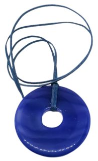 Donut, modrý achátový přívěsek 5 cm