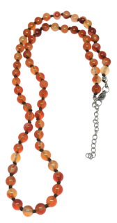 Karneolový náhrdelník s chir. ocelí 6 mm, světlejší