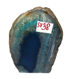 Achátový svícen modrý 8,5 x 10,5 cm