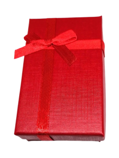 Dárková krabička na šperky červená 8×5×2,5 cm – elegantní balení na náušnice, prsten i řetízek