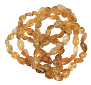 Citrínový náramek A kvality – přírodní kameny 8–12 mm, nepravidelné tvary, obvod 18–19 cm | kámen hojnosti