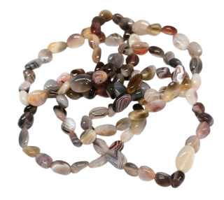 Achát Botswana náramek – přírodní kameny 6–8 mm, nepravidelné tvary, obvod 18–19 cm | harmonizační šperk