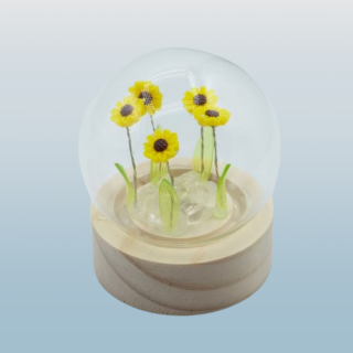 Svítící květinová zahrádka v kopuli - 5 slunečnic - LED , na baterie