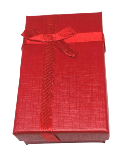 Dárková krabička červená s mašličkou (8 × 4,5 × 2,2 cm, 24 ks)