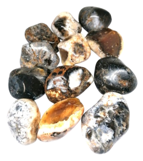 Dendritický opál – tromlovaný kámen z Brazílie (70–110 g / 5–7 cm)