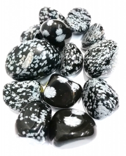 Obsidian vločkový, tromlovaný