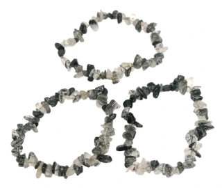 Sekaný náramek z křišťálu a turmalínu AA – ochranný minerální šperk pro energii a rovnováhu