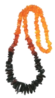 Luxusní jantarový náhrdelník míchaný s úžasnými kousky 70 cm  