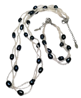 Černé říční perly propletené & chirurgická ocel – šperk s elegancí a dlouhou životností