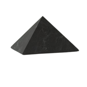 Šungitová pyramida 5 cm neleštěná, ochranný kámen, detoxikace a harmonizace prostoru