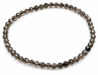 Luxusní náramek z kouřového obsidiánu (fasetované kuličky) 4 mm