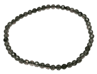 Luxusní náramek z kouřového obsidiánu (fasetované kuličky) 4 mm