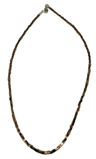 Luxusní hematitový náhrdelník ze zlatých kostiček 45 cm