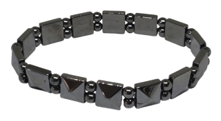 Hematitový náramek pánský - kostky pyramidy