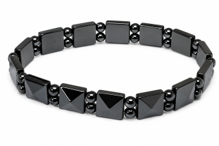 Hematitový náramek pánský - kostky pyramidy